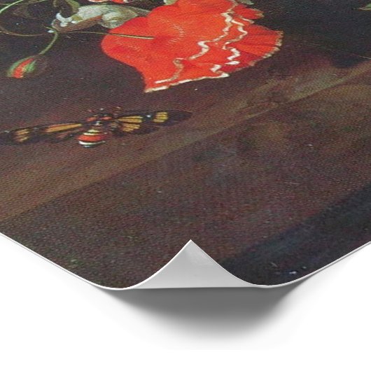 Ruysch – 花付き花瓶 ポスター (角)