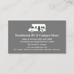 RVおよびキャンピングカーディーラー小売店 名刺