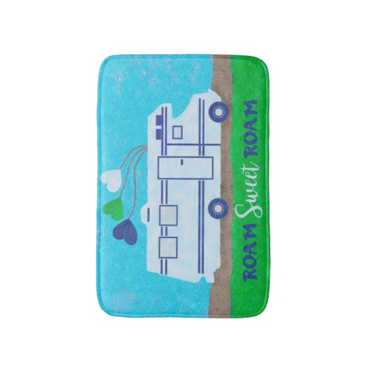 RVによってMotorhomeは菓子が歩き回りますかわいいキャンピングカー旅行が歩き回ります バスマット (正面縦)
