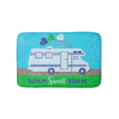 RVによってMotorhomeは菓子が歩き回りますかわいいキャンピングカー旅行が歩き回ります バスマット (正面)