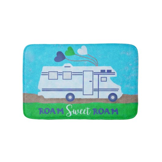 RVによってMotorhomeは菓子が歩き回りますかわいいキャンピングカー旅行が歩き回ります バスマット (正面)