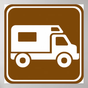 RVのキャンプ場のハイウェーの印 ポスター