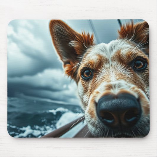 RVのベッドにいる犬 マウスパッド (正面)