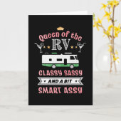 RVの女王-女性キャンパーのおもしろい妻への贈り物 カード (黄色い花)