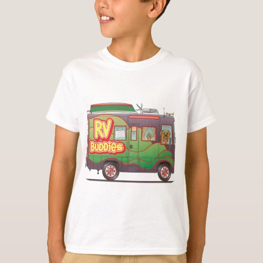 RVの相棒のキャンピングカートレーラーRV Tシャツ (正面)