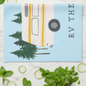 RVはまだか?カンパーバンキャンピングRVingツリーフォレスト キッチンタオル (折り畳み)