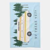 RVはまだか？カンパーバンキャンピングRVingツリーフォレスト キッチンタオル (縦)