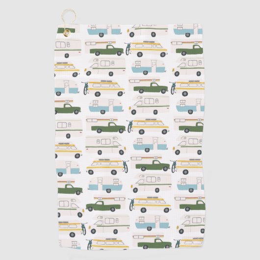 RVカンパーバンライフモーターホームトレーラカスタマイズー ゴルフタオル (正面)