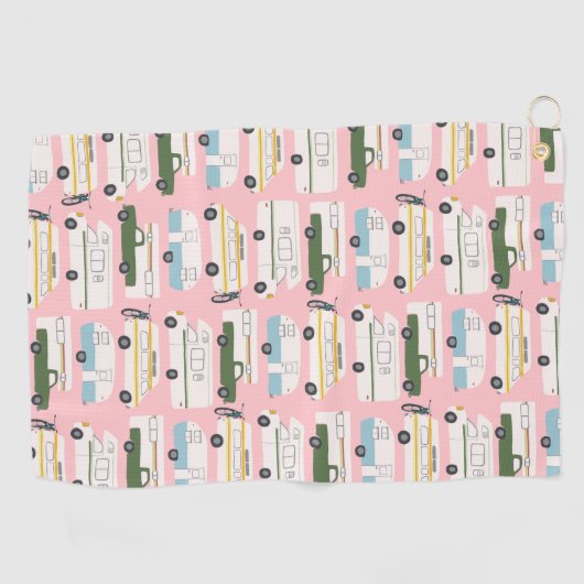 RVカンパーバンライフモーターホームトレーラカスタマイズー ゴルフタオル (横)