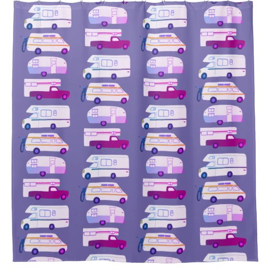 RVカンパーバンライフモーターホームトレーラカスタマイズー シャワーカーテン (正面)