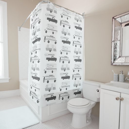 RVカンパーバンライフモーターホームトレーラカスタマイズー シャワーカーテン (インサイチュ)