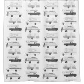 RVカンパーバンライフモーターホームトレーラカスタマイズー シャワーカーテン (正面)