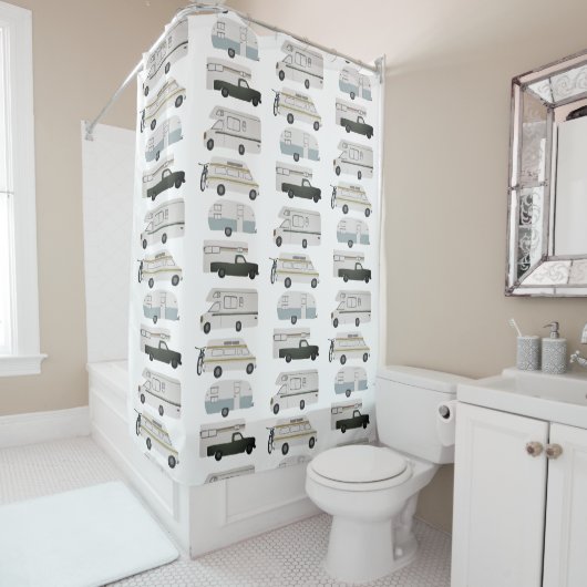 RVカンパーバンライフモーターホームトレーラカスタマイズー シャワーカーテン (インサイチュ)