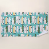 RVカンパーバンライフモーターホームトレーラカスタマイズー ビーチタオル (正面)