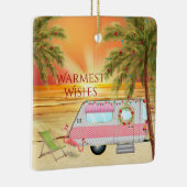 RVキャンパパーソナライズされたービーチクリスマス セラミックオーナメント (右)