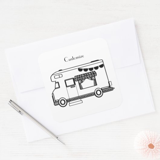 RVキャンパーキャラバンサンダー_コーブ スクエアシール (封筒)