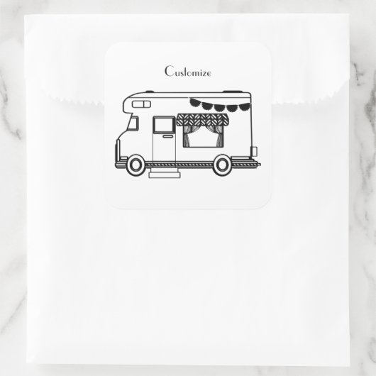 RVキャンパーキャラバンサンダー_コーブ スクエアシール (バッグ)