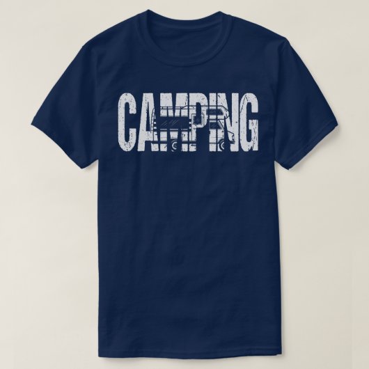 RVキャンパーキャンピングトレーラー Tシャツ (デザイン正面)