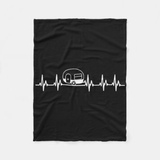 RVキャンパーハートビートキャンプバケーションTシャツ フリースブランケット