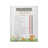 RVキャンパー推測誰がウッドランド赤ちゃんシャワーのゲームパック ノートパッド (回転)