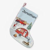 RVキャンピングキャンパースノーウィンタークリスマス スモールクリスマスストッキング (正面 (吊り時))