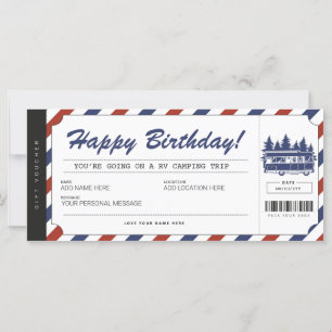 RVキャンピングギフトバウチャーサマーキャンプ証明書