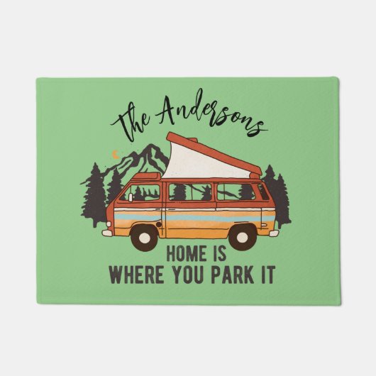 RVキャンピングテントトレーラーホームキャンピングテントトレーラーホームあなたがそれを駐車する ドアマット (正面)