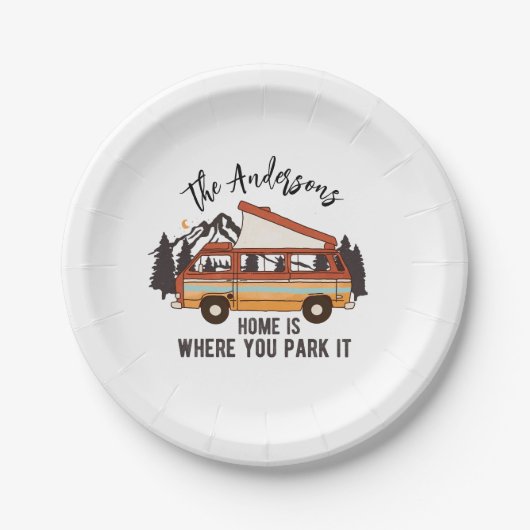 RVキャンピングテントトレーラーホームキャンピングテントトレーラーホームあなたがそれを駐車する ペーパープレート (正面)