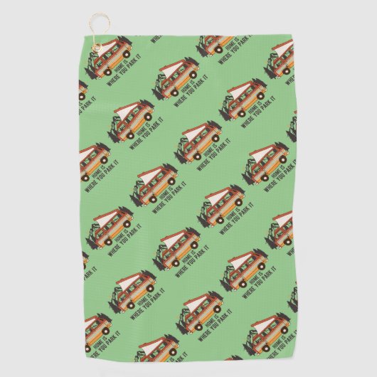 RVキャンピングテントトレーラーホームパーク ゴルフタオル (正面)