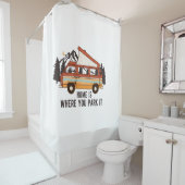 RVキャンピングトレーラー「ホームはYou Park It」 シャワーカーテン (インサイチュ)