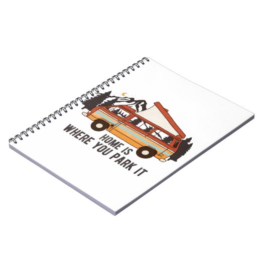 RVキャンピングトレーラー「ホームはYou Park It」 ノートブック (左側)