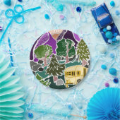 RVキャンピングマウンテンサンシーン ペーパープレート (パーティー)