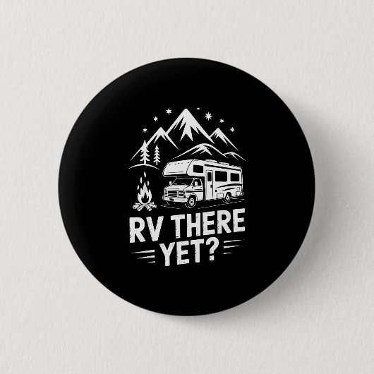 RVキャンピング旅行 アウトドア派 キャンピングカー 旅の思い出 缶バッジ (正面)