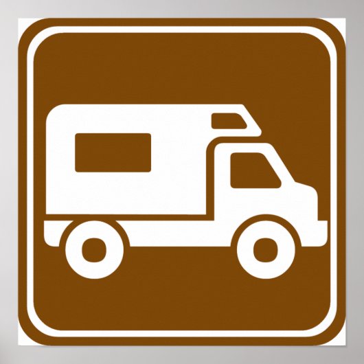 RVキャンプグラウンド高速道路標識 ポスター (正面)