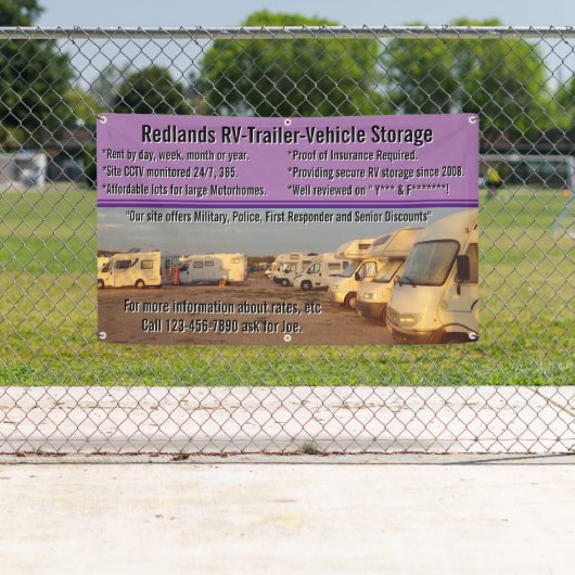 RVトレーラカスタマイズー車両格納ロット 横断幕 (インサイチュ)