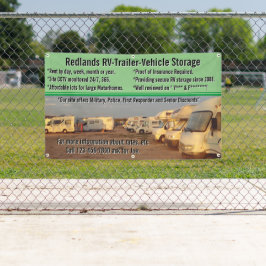 RVトレーラカスタマイズー車両格納ロット 横断幕