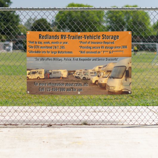 RVトレーラカスタマイズー車両格納ロット 横断幕 (インサイチュ)