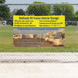 RVトレーラカスタマイズー車両格納ロット 横断幕