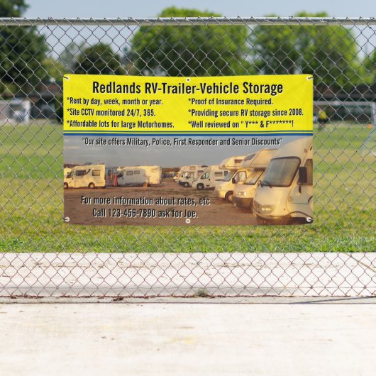 RVトレーラカスタマイズー車両格納ロット 横断幕 (インサイチュ)