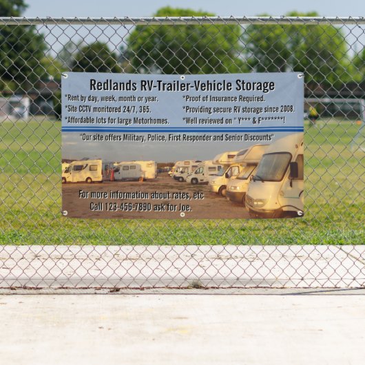 RVトレーラカスタマイズー車両格納ロット 横断幕 (インサイチュ)