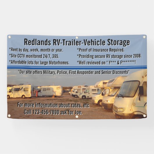 RVトレーラカスタマイズー車両格納ロット 横断幕 (横)