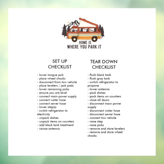RVトレーラー編集可能なセットアップとティアダウンチェックリスト ウィンドウサイン (シート3)