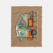 RVハポップ・アートのッピーキャンパー フリースブランケット (正面)