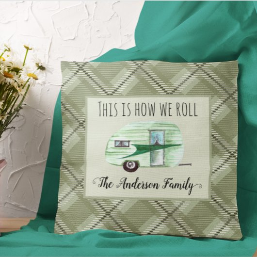 RVフォトキャンパーパーソナライズされたトレーラカスタムー クッション