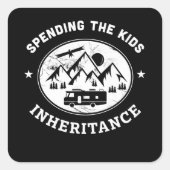 RVモトおもしろいーホームキャンパーキャンピングギフト スクエアシール (正面)