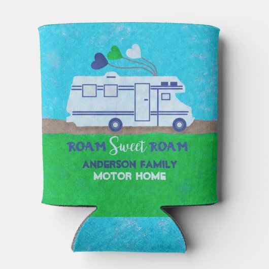 RVモーターホームキャンパーロパーソナライズされたーム名V2 缶クーラー (裏面)