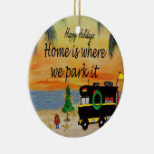 RVレトロキャンパーでビーチクリスマスオーナメント セラミックオーナメント (右)