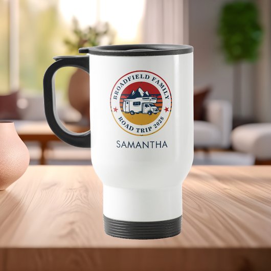 RVロードトリップマッチングファミリーパーソナライズされた記念 トラベルマグ