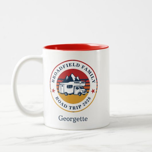 RVロードトリップ母マッチングファミリーバケーションキープサケ ツートーンマグカップ (左)