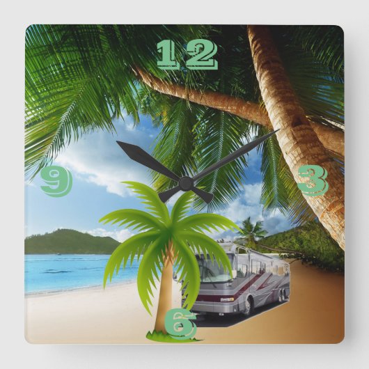 RV時間Tic Toc壁時計 スクエア壁時計 (正面)